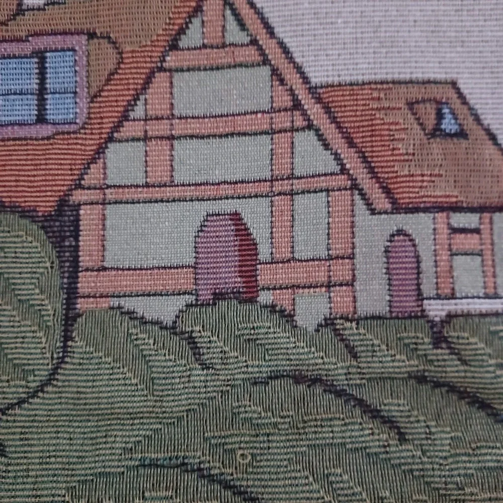 Vintage Needlepoint French Knot Cottage Garden Purse Embroidered Metal Handle‎
